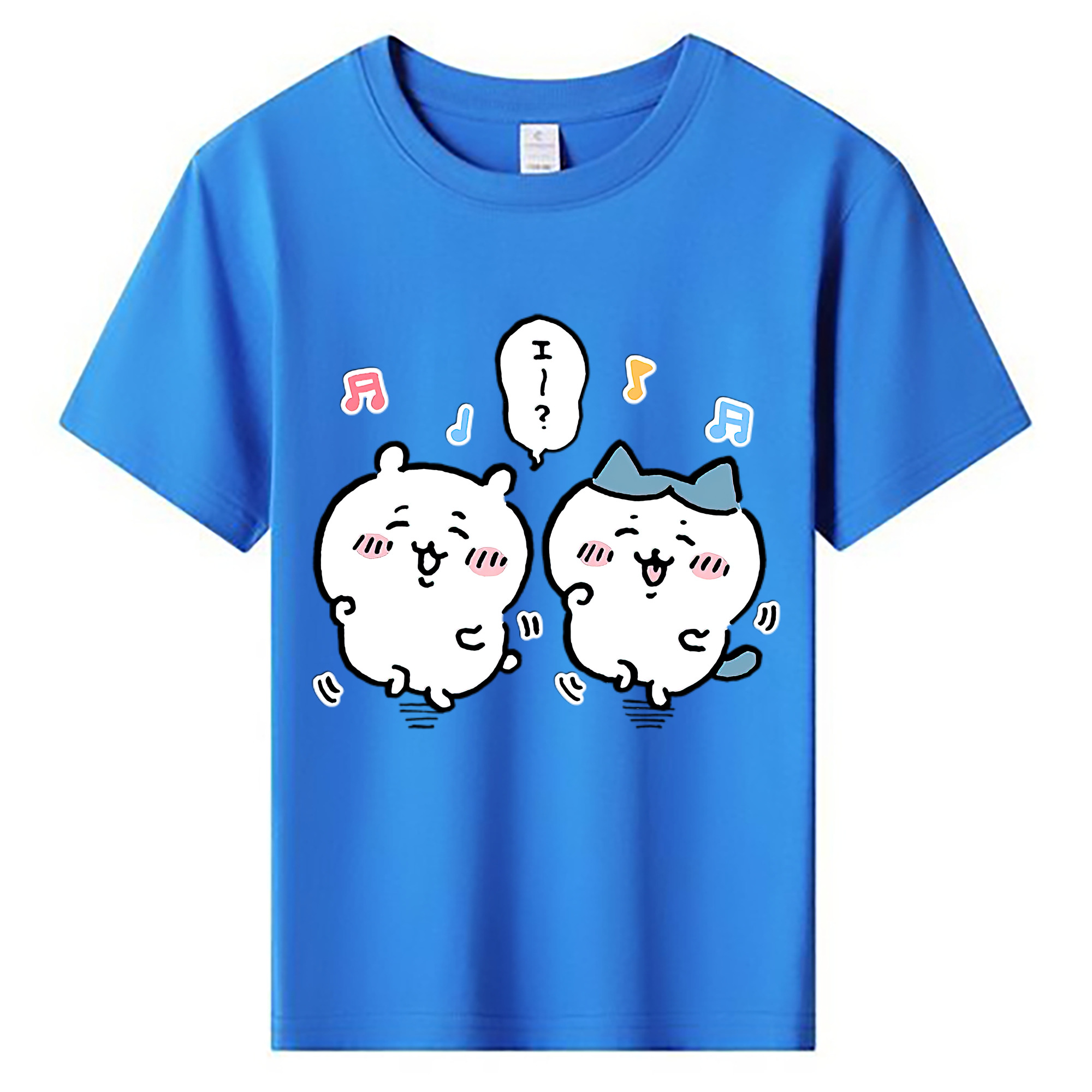 （画像用） ちいかわ ハチワレ Chii-kawa hachiware 綿100％キッズTシャツ（フロントプリント）